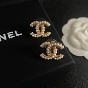 Chanel CC Gold Pearl Earrings - 6