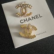 Chanel CC Gold Pearl Earrings - 3