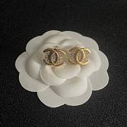 Chanel CC Logo Gold And Diamond Earrings - 1