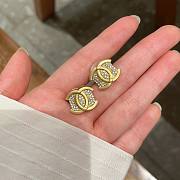 Chanel CC Logo Gold And Diamond Earrings - 3