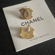 Chanel CC Logo Gold And Diamond Earrings - 2