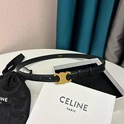 Celine Triomphe Logo Smooth Leather Black Color Gold Hardware 1.8cm - 1