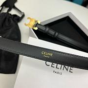 Celine Triomphe Logo Smooth Leather Black Color Gold Hardware 1.8cm - 2