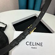 Celine Triomphe Logo Smooth Leather Black Color Gold Hardware 1.8cm - 4