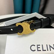 Celine Triomphe Logo Smooth Leather Black Color Gold Hardware 1.8cm - 5