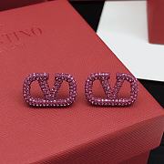 Valentino Garavani VLOGO Pink Strass Stud Earrings - 3