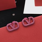 Valentino Garavani VLOGO Pink Strass Stud Earrings - 2