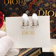 Dior Code Earrings Silver-Finish Metal and White Lacquer - 3