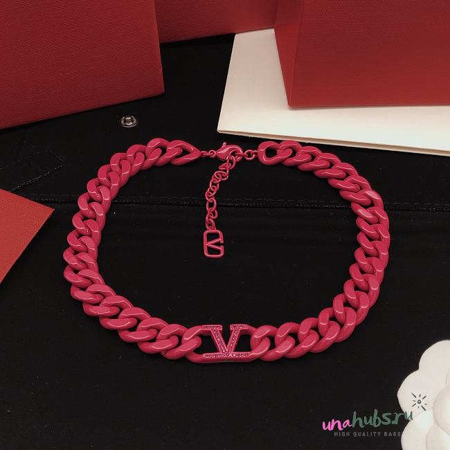 Valentino Garavani Vlogo Pink Necklace - 1