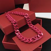 Valentino Garavani Vlogo Pink Necklace - 4