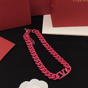 Valentino Garavani Vlogo Pink Necklace - 6