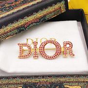 Dior Brooch Gold Finish Metal And Fuchsia Crystals - 2