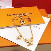 LOUIS VUITTON BRACELET GOLD CHAIN MONOGRAM CRYSTAL LV LOGO - 4