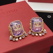 Valentino Garavani Vlogo Purple Stone Earrings - 6