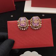 Valentino Garavani Vlogo Purple Stone Earrings - 4