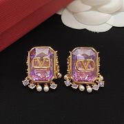 Valentino Garavani Vlogo Purple Stone Earrings - 1