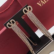 Valentino Garavani Vlogo Gold Rhinestone Fringe Drop Earrings - 2