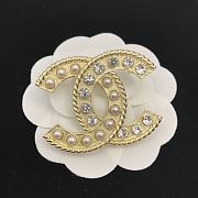 Chanel Brooch CC strass perles - 5