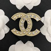 Chanel Brooch CC strass perles - 4