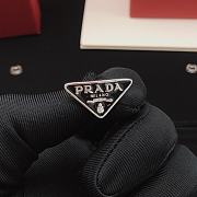 Prada Triangle Earrings Black & Silver - 6