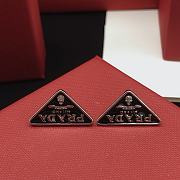 Prada Triangle Earrings Black & Silver - 5