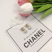 Chanel Double CC rhinestone pierced earrings - 5