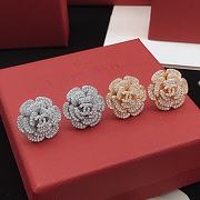 Chanel Stud Crystal Flower Earrings - 1