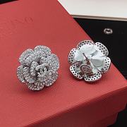 Chanel Stud Crystal Flower Earrings - 4