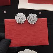 Chanel Stud Crystal Flower Earrings - 3