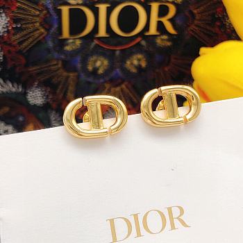 Dior CD Logo Gold Earrings