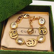 Gucci Crystal GC And Tiger Charm Gold Bracleet - 3