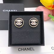 CHANEL EARRINGS logo cc & black resin - 1