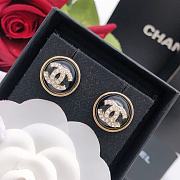 CHANEL EARRINGS logo cc & black resin - 5