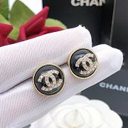 CHANEL EARRINGS logo cc & black resin - 3