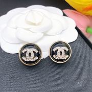 CHANEL EARRINGS logo cc & black resin - 2