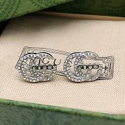 Gucci Crystal GC Logo Silver Earrings - 1