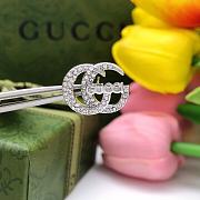 Gucci Crystal GC Logo Silver Earrings - 5