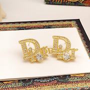 Dior Vintage 1980s Oblique Monogram Logo Crystals Gold Clip Earrings - 1