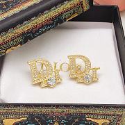 Dior Vintage 1980s Oblique Monogram Logo Crystals Gold Clip Earrings - 5