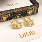 Dior Vintage 1980s Oblique Monogram Logo Crystals Gold Clip Earrings - 4