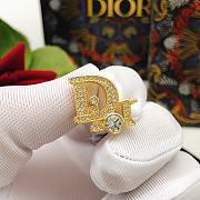 Dior Vintage 1980s Oblique Monogram Logo Crystals Gold Clip Earrings - 3