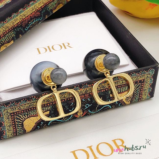 DIOR TRIBALES BLACK AND GOLD EARRINGS  - 1