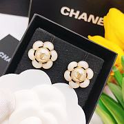 Chanel Flower White Earrings - 6