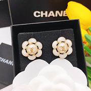 Chanel Flower White Earrings - 2