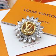 Louis Vuitton Gold and Crystal Brooch - 1