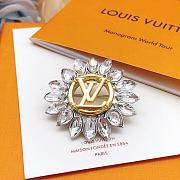 Louis Vuitton Gold and Crystal Brooch - 3