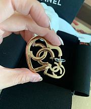 Chanel Gold Heart Earrings  - 5