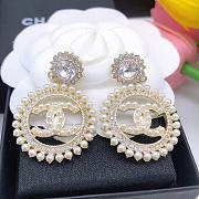 Chanel Round Pearl Gold Earrings - 5