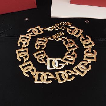 Dolce&Gabbana Logo chain Link choker and bracelet