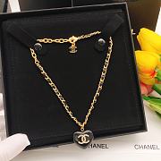 Chanel Black Heart Necklace Repurposed - 1